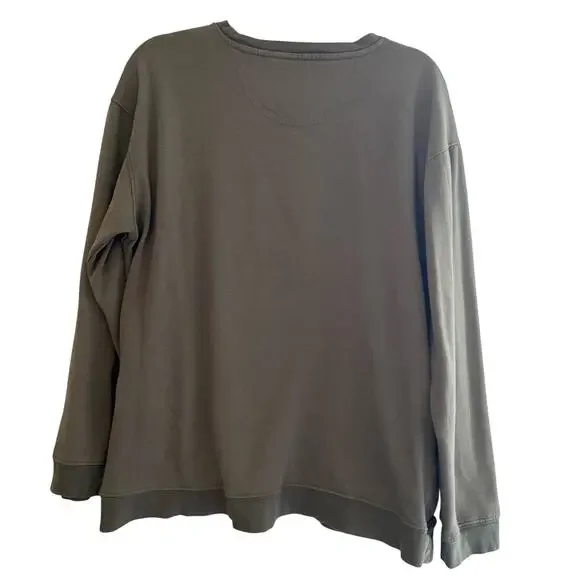 Natural Life Cotton Sweatshirt Green Moose Graphic Womens Size Large - Picture 2 of 6